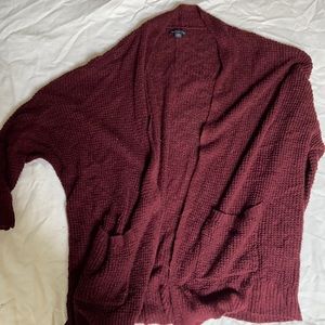 AEO Burgundy Cardigan L/XL